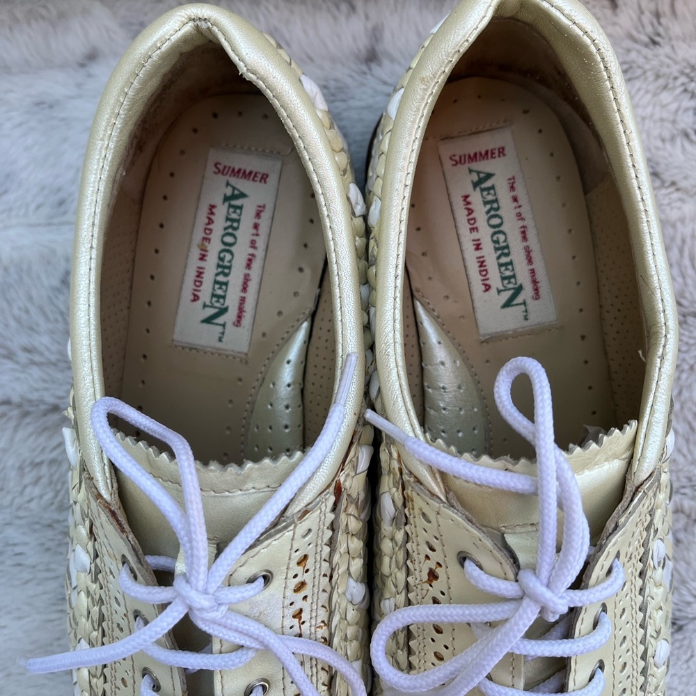 AEROGREEN UNISEX/Women’s Golf Shoes Size 10 Hand Woven Leather, made in ITALY - Picture 7 of 12